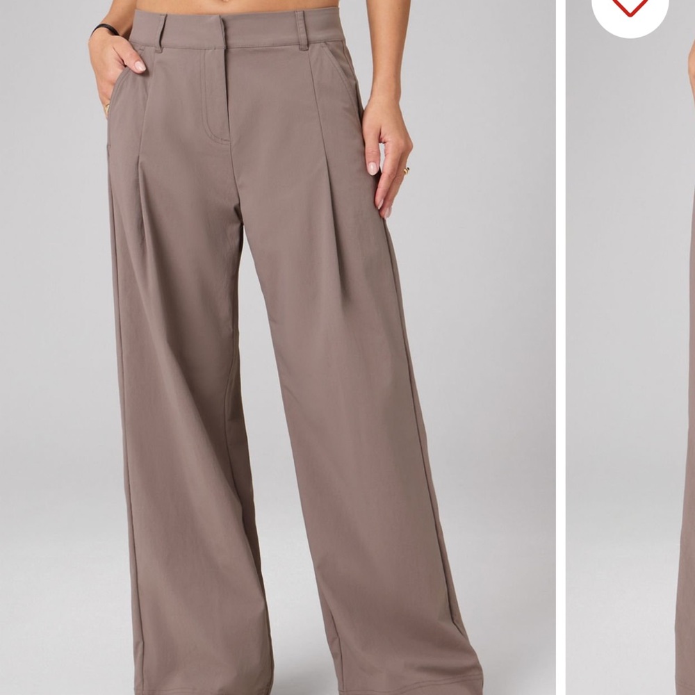 Women's Taupe Leg Mid-Rise Trouser Size Small/ Fabletics